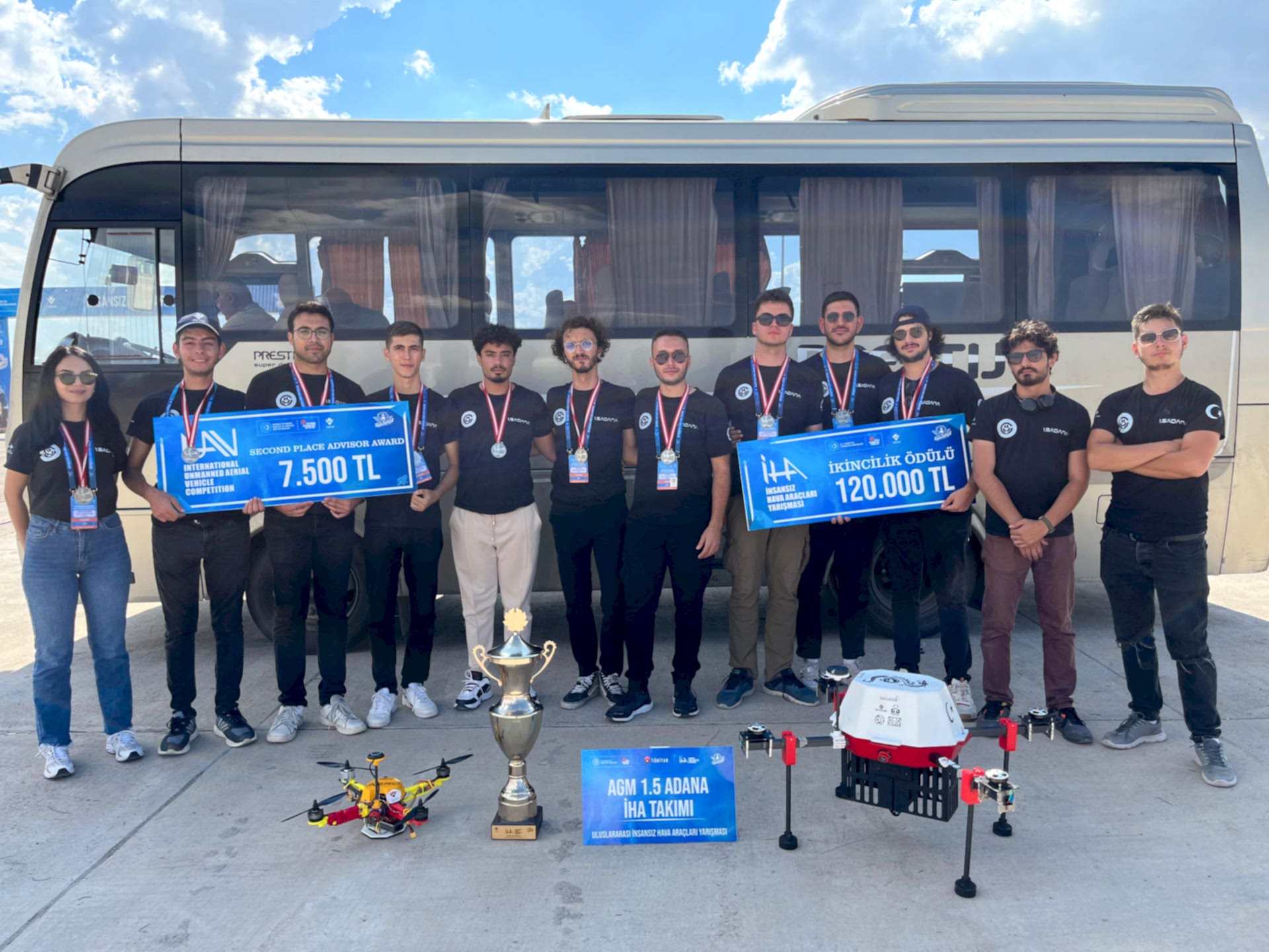 TÜBİTAK 2024 Teknofest Uluslararası İnsansız Hava Araçları Yarışması'nda Türkiye 2.'si 1,5 ADANA AERO-İHA Takımı